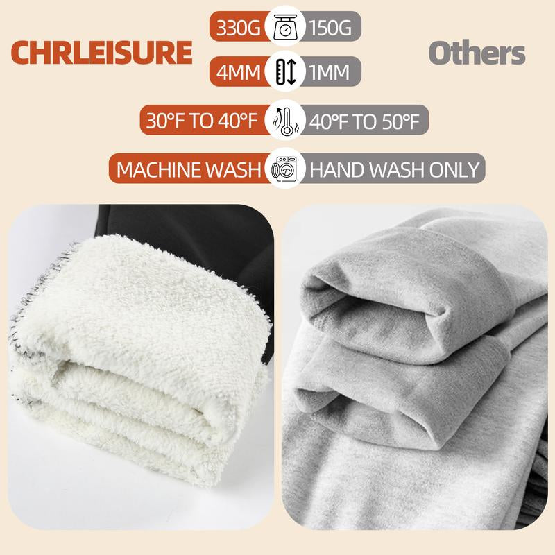 【LOCAL SHIPPING】CHRLEISURE 3PCS Thermal Thick Fleece Lined Leggings for Cold Winter Warm, High Waist Women'S Cozy Workout Wear Fleece Pants for Yoga Riding Casual Wear