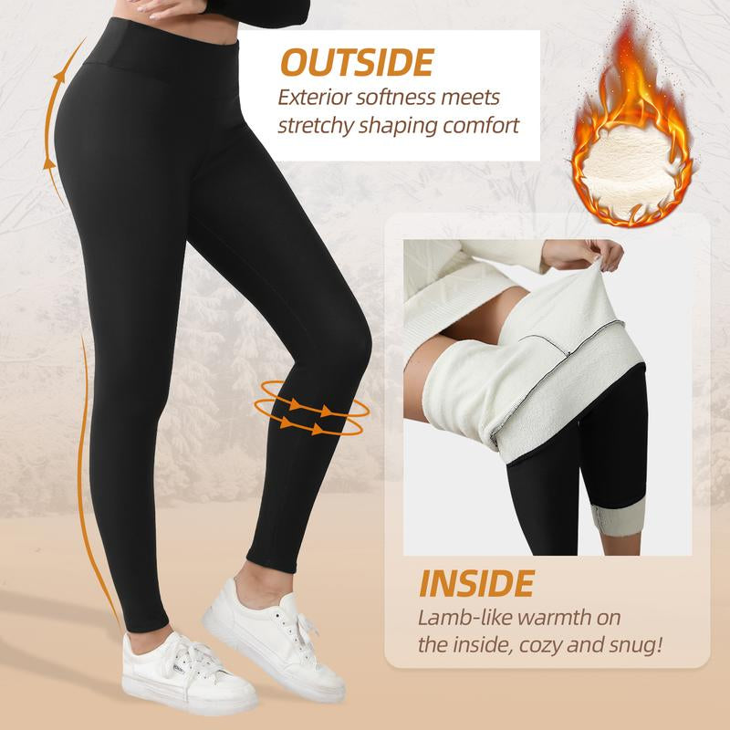 【LOCAL SHIPPING】CHRLEISURE 3PCS Thermal Thick Fleece Lined Leggings for Cold Winter Warm, High Waist Women'S Cozy Workout Wear Fleece Pants for Yoga Riding Casual Wear