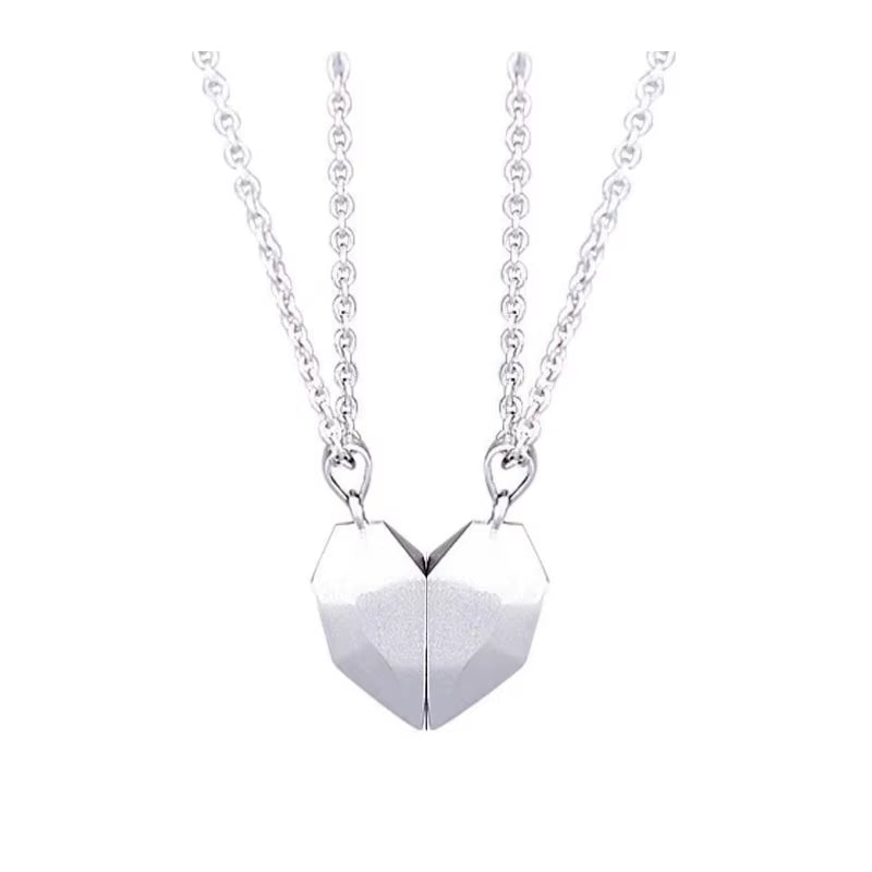 2Pcs Magnetic Heart Couple Necklace for Women Men Lover Valentine'S Day Wedding Anniversary Best Friend Party Jewelry Gifts