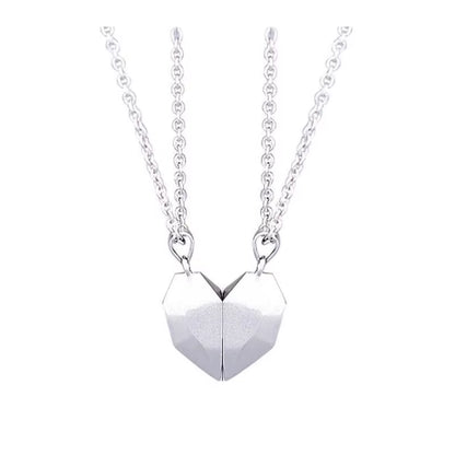 2Pcs Magnetic Heart Couple Necklace for Women Men Lover Valentine'S Day Wedding Anniversary Best Friend Party Jewelry Gifts