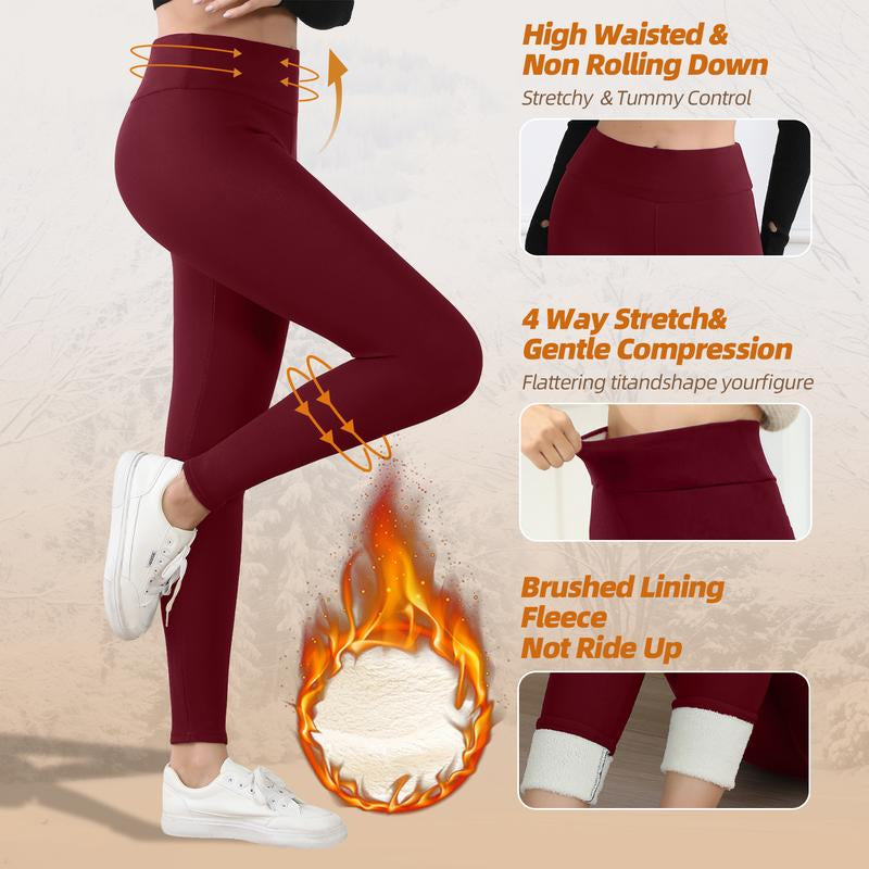 【LOCAL SHIPPING】CHRLEISURE 3PCS Thermal Thick Fleece Lined Leggings for Cold Winter Warm, High Waist Women'S Cozy Workout Wear Fleece Pants for Yoga Riding Casual Wear