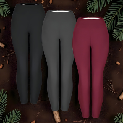 【LOCAL SHIPPING】CHRLEISURE 3PCS Thermal Thick Fleece Lined Leggings for Cold Winter Warm, High Waist Women'S Cozy Workout Wear Fleece Pants for Yoga Riding Casual Wear