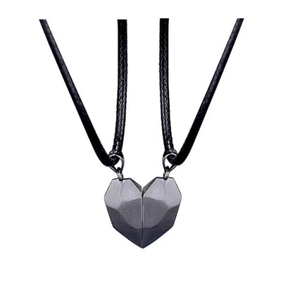2Pcs Magnetic Heart Couple Necklace for Women Men Lover Valentine'S Day Wedding Anniversary Best Friend Party Jewelry Gifts