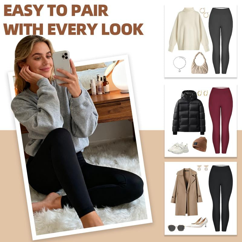 【LOCAL SHIPPING】CHRLEISURE 3PCS Thermal Thick Fleece Lined Leggings for Cold Winter Warm, High Waist Women'S Cozy Workout Wear Fleece Pants for Yoga Riding Casual Wear